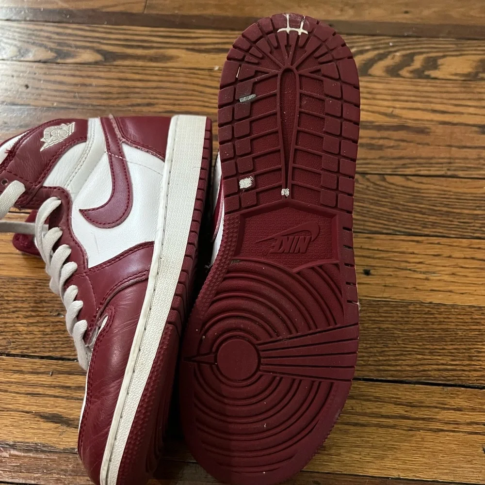 Nike Red and White High-Top Basketball Sneakers
